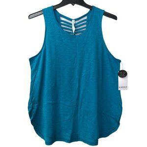 KINESIS $49 BLUE ACTIVE TANK STRAPPY BACK TOP‎ SIZE 1X NWT